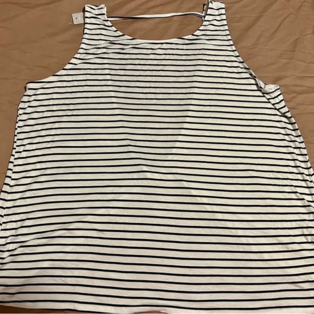Maurices Black and White Striped Tank Top
